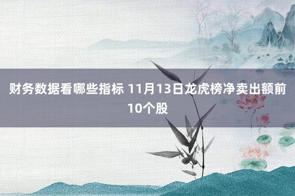 财务数据看哪些指标 11月13日龙虎榜净卖出额前10个股