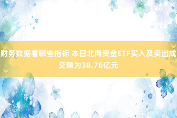 财务数据看哪些指标 本日北向资金ETF买入及卖出成交额为38.76亿元