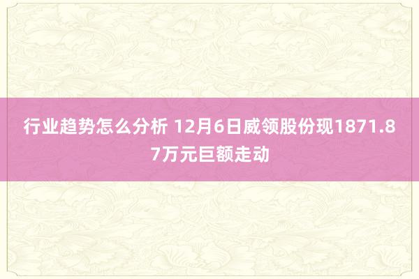 行业趋势怎么分析 12月6日威领股份现1871.87万元巨额走动