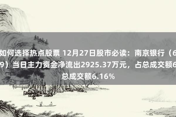 如何选择热点股票 12月27日股市必读：南京银行（60100