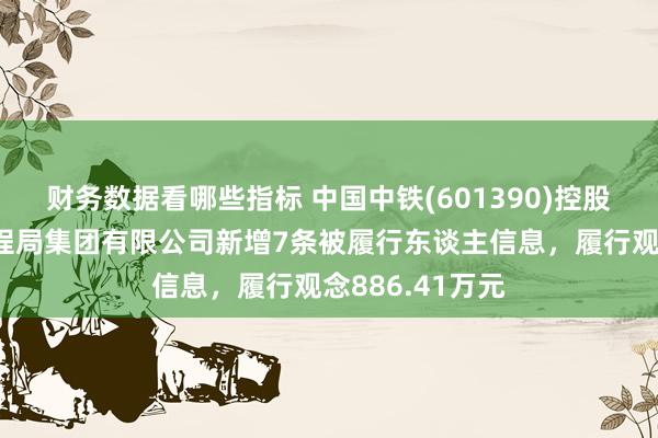 财务数据看哪些指标 中国中铁(601390)控股的中铁上海工程局集团有限公司新增7条被履行东谈主信息，履行观念886.41万元