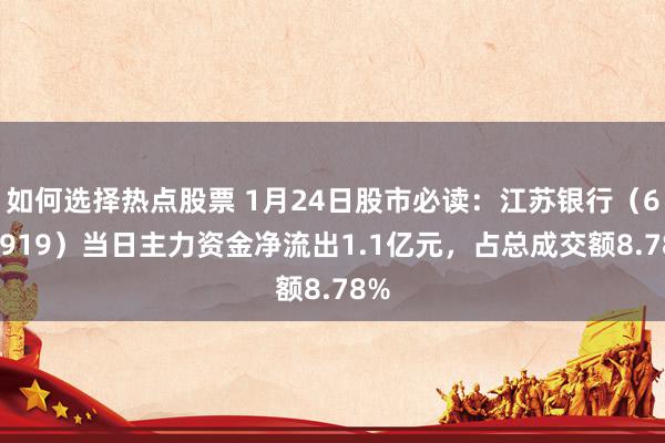 如何选择热点股票 1月24日股市必读：江苏银行（600919