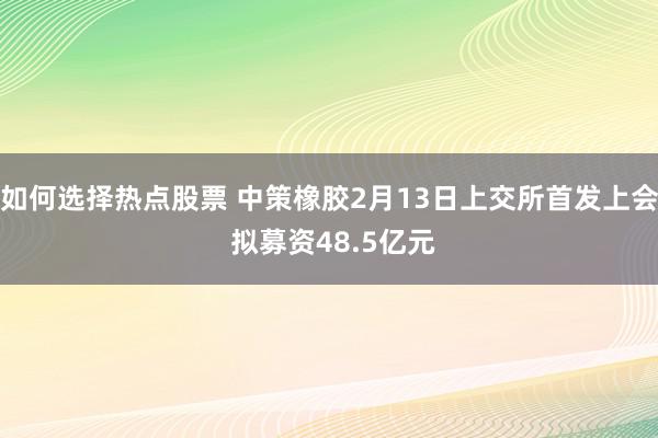 如何选择热点股票 中策橡胶2月13日上交所首发上会 拟募资48.5亿元