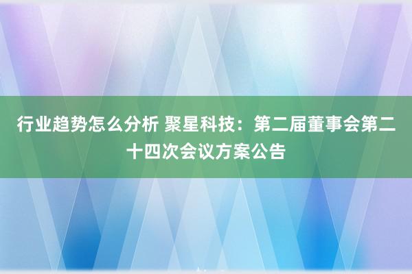 行业趋势怎么分析 聚星科技：第二届董事会第二十四次会议方案公