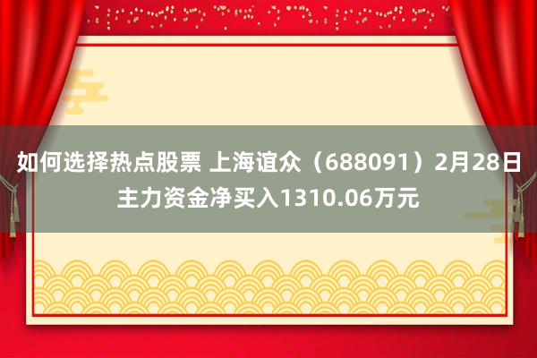 如何选择热点股票 上海谊众（688091）2月28日主力资金净买入1310.06万元