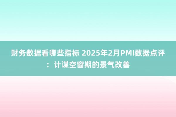 财务数据看哪些指标 2025年2月PMI数据点评：计谋空窗期的景气改善